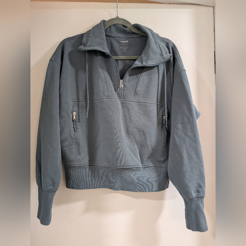 Old Navy Active Gray Quarter-Zip Pullover